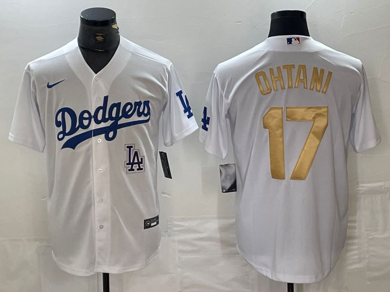 Men Los Angeles Dodgers 17 Ohtani White Nike Game MLB Jersey style 11